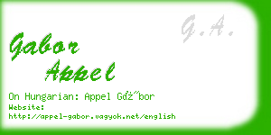 gabor appel business card